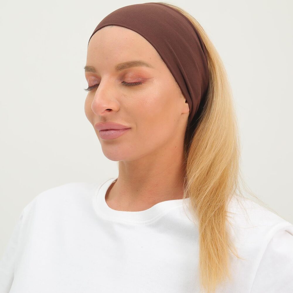 8290 Wide Elastic Thick Turban Headbands, 10 Pack Black and White Yoga - Picture 6 of 6